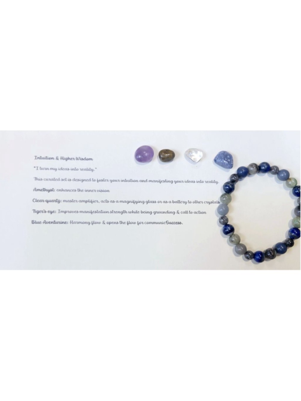 Intent Beaded Bracelet With Tumbled Crystals & Card